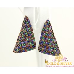 Серебряные серьги Регата микс 2972м